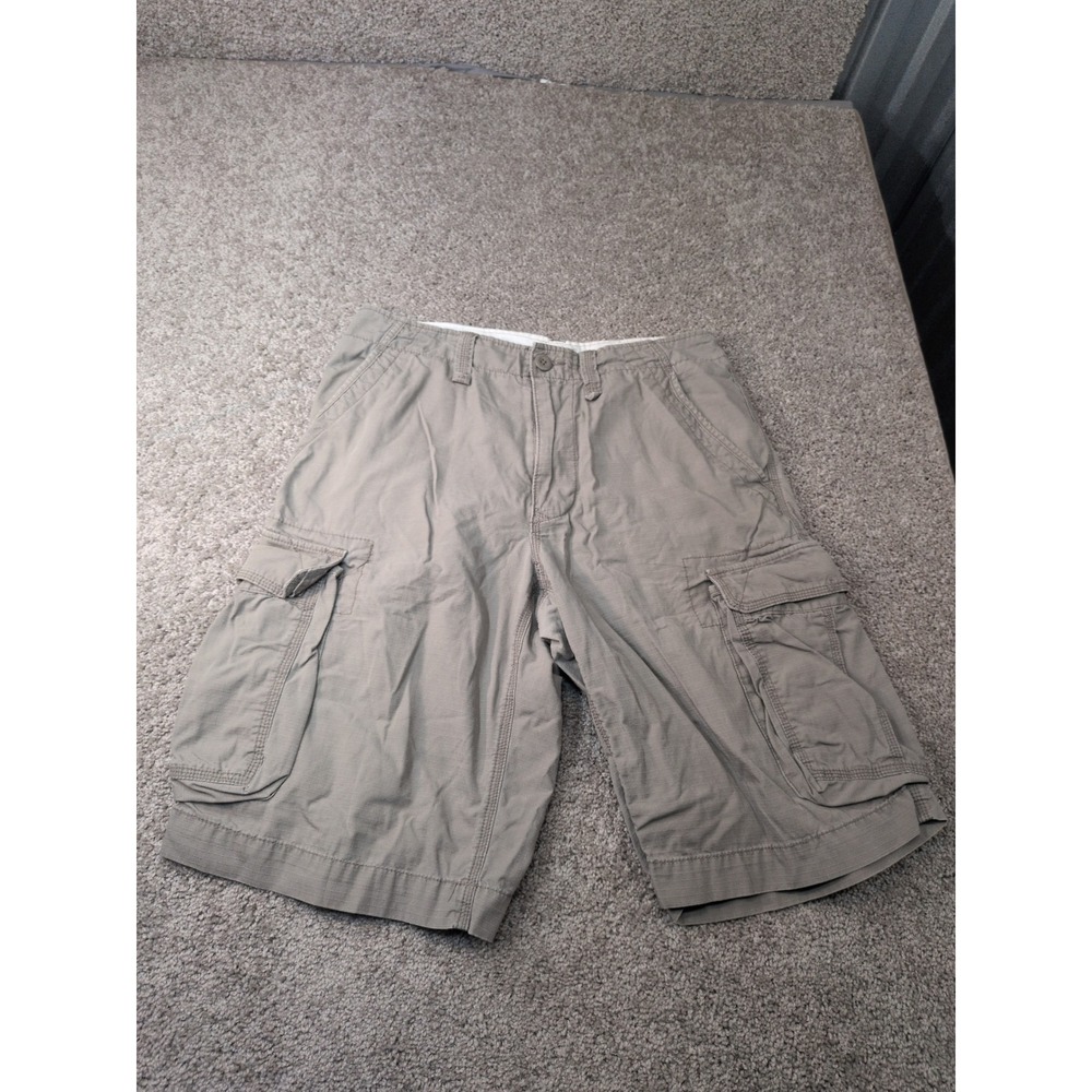 Polo Jeans Co Ralph Lauren Mens 32 Khaki Ripstop Cargo Shorts Tan Cotton Utility